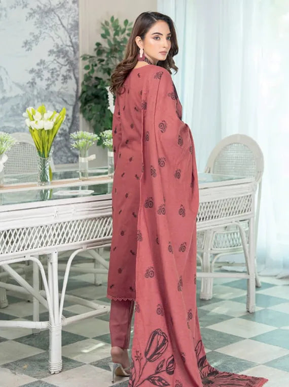 Kashaf Embroidered Slub Peach Collection 2025 by Riaz Arts (D-05)
