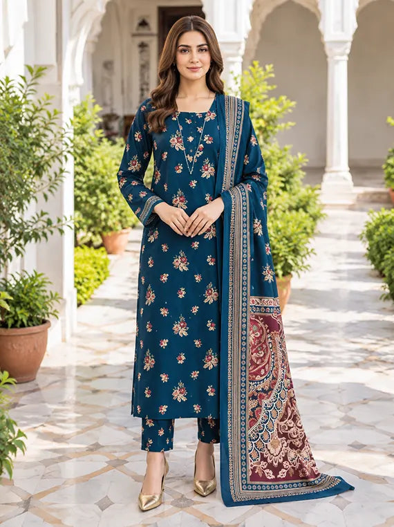 Khaddar Printed Unstitched Collection'26 Vol-01 (U4594SU-3PC-143)