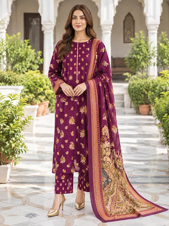 Khaddar Printed Unstitched Collection'26 Vol-01 (U4594SU-3PC-489)