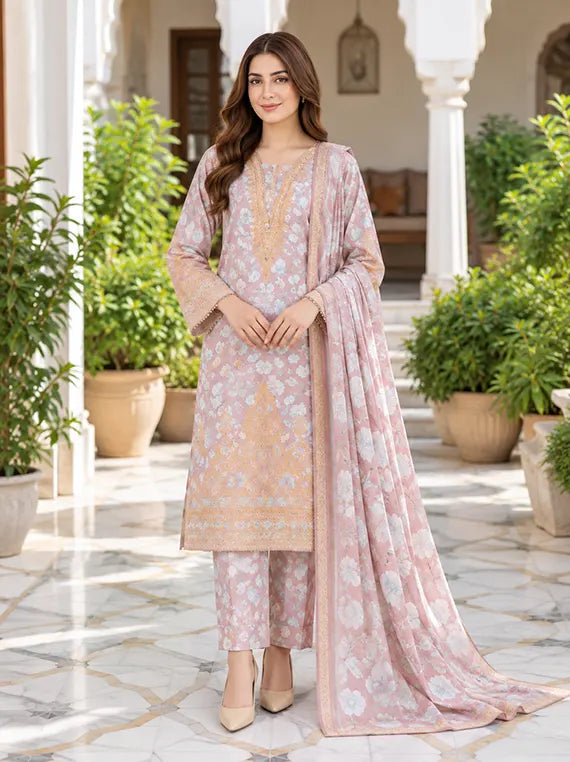 Khaddar Printed Unstitched Collection'26 Vol-01 (U4601SU-3PC-489)