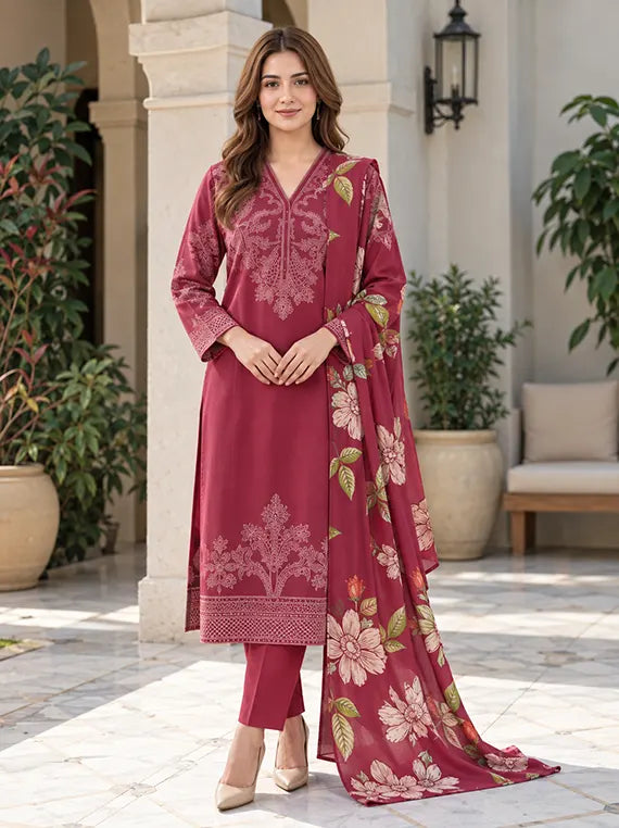 Khaddar Printed Unstitched Collection'26 Vol-01 (U4613SD-2PC-565)