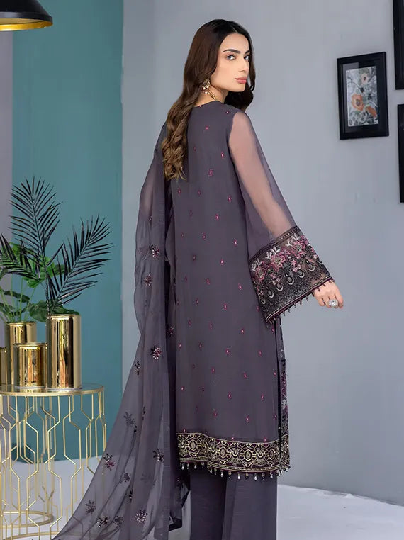 Kuch Khas Embroidered Chiffon Edit 2025 by Flossie (K-1308-Grey-Elegant)