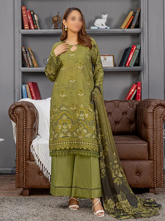 LAMHAY by Fantak Embroidered Staple Slub Collection 2025 (D-02)