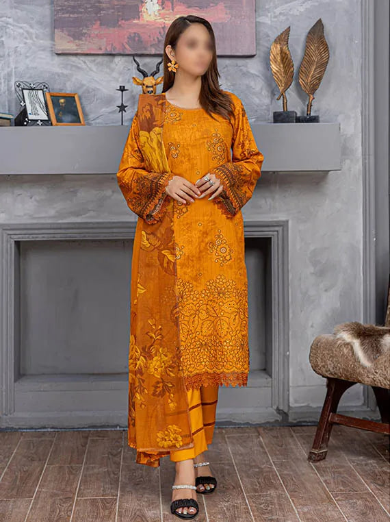 LAMHAY by Fantak Embroidered Staple Slub Collection 2025 (D-06)