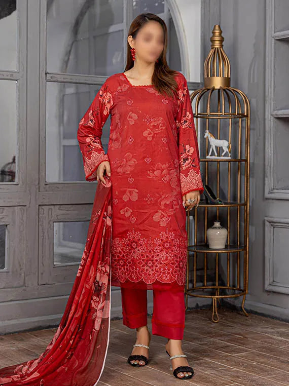 LAMHAY by Fantak Embroidered Staple Slub Collection 2025 (D-07)