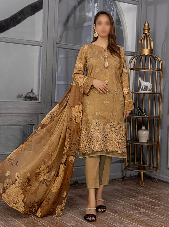LAMHAY by Fantak Embroidered Staple Slub Collection 2025 (D-08)
