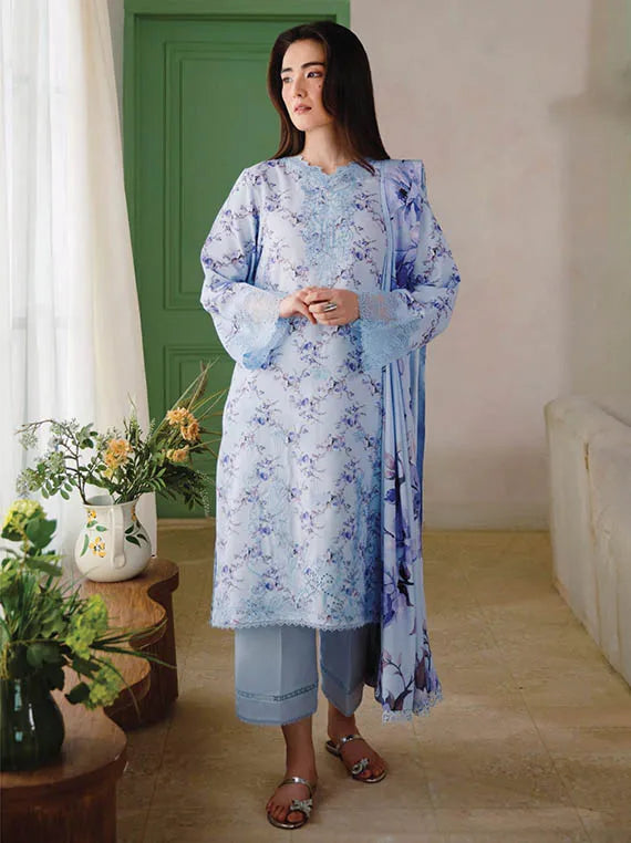 LAYLA Embroidered Printed Karandi Collection 2025 by HUM DUM (D-09)