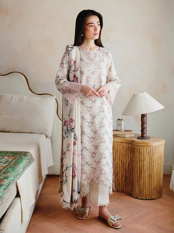 LAYLA Embroidered Printed Karandi Collection 2025 by HUM DUM (D-10)