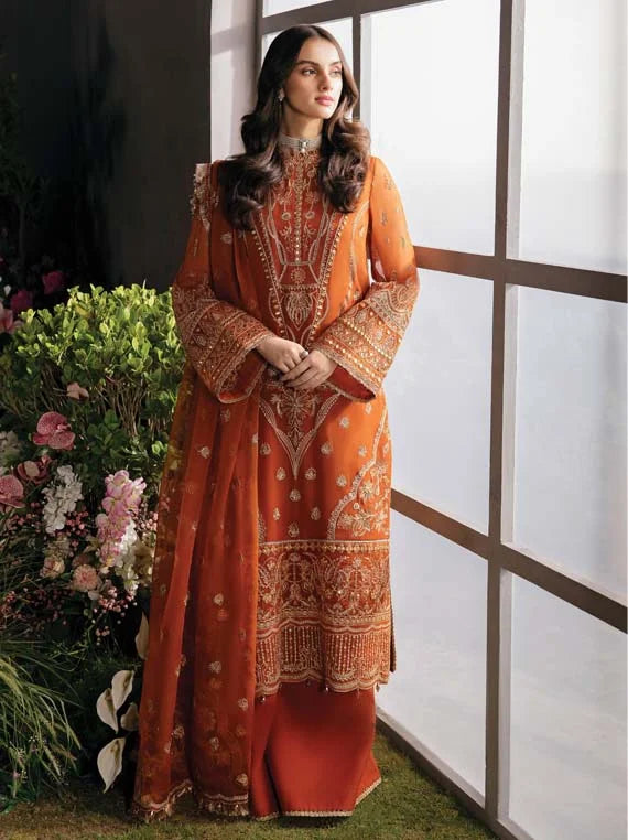 La Fushia By Afrozeh Luxury Formal Collection 2023 (07 Russet)