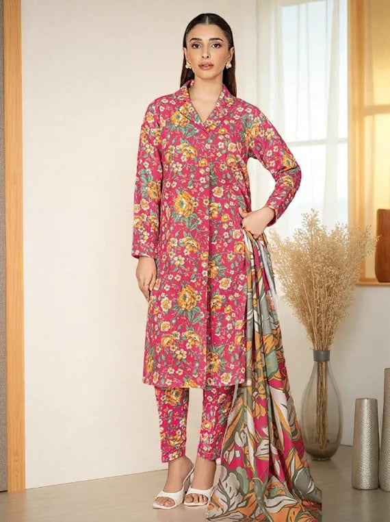 Lime Light Winter Khaddar Collection 2025 (U3658 RED)