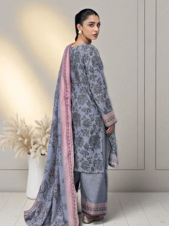 Lime Light Winter Khaddar Collection 2025 (U3722 PURPLE)