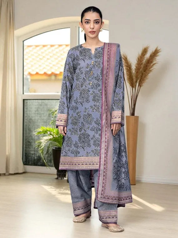 Lime Light Winter Khaddar Collection 2025 (U3722 PURPLE)