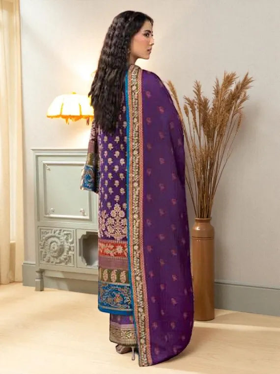 Lime Light Winter Khaddar Collection 2025 (U3794 PURPLE)