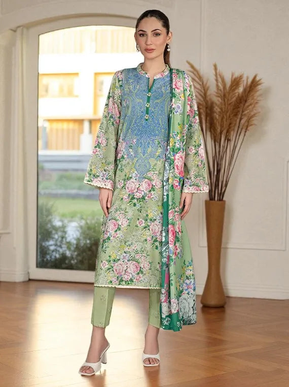 Lime Light Winter Khaddar Collection 2025 (U3841 GREEN)