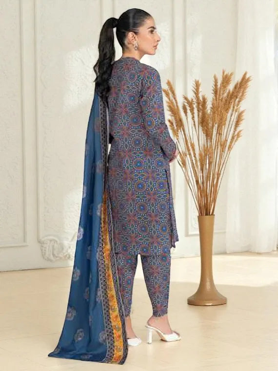 Lime Light Winter Khaddar Collection 2025 (U3877 BLUE)