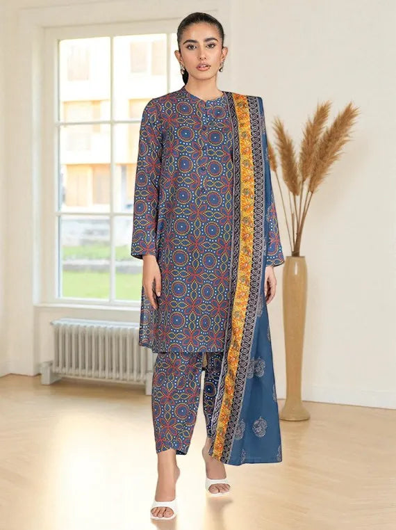 Lime Light Winter Khaddar Collection 2025 (U3877 BLUE)
