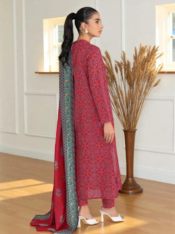 Lime Light Winter Khaddar Collection 2025 (U3877 RED)