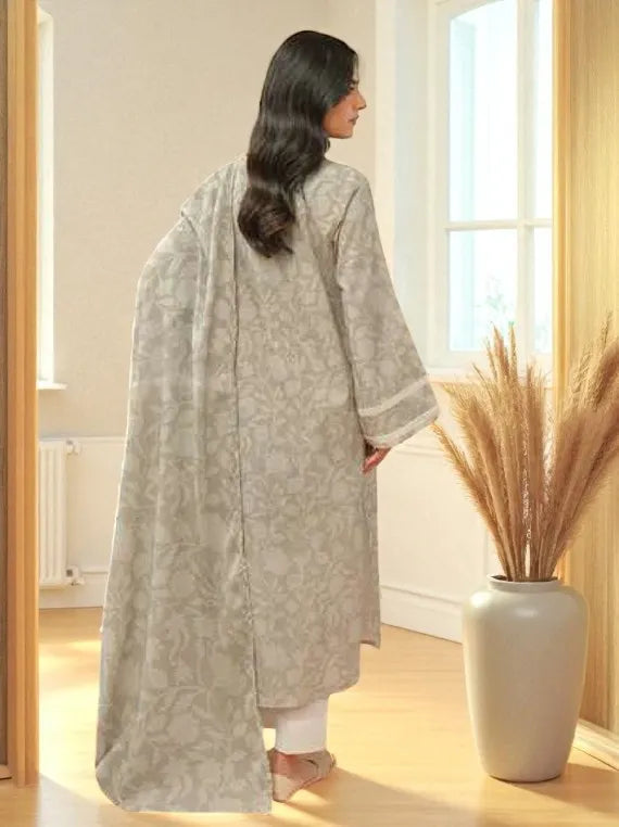 Lime Light Winter Khaddar Collection 2025 (U4281 BEIGE)