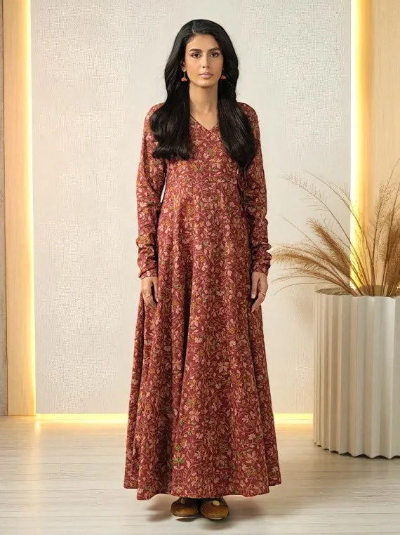 Lime Light Winter Khaddar Collection 2025 (U4512 ORANGE)