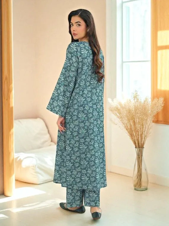 Lime Light Winter Khaddar Collection 2025 (U4549 BLUE)
