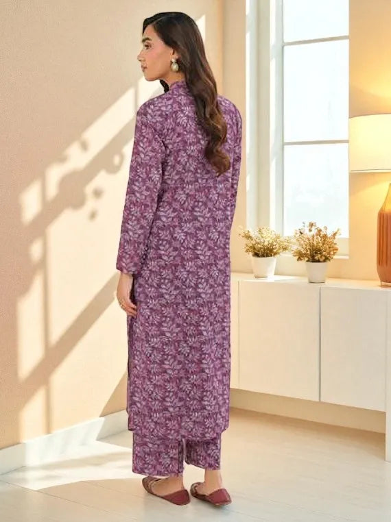 Lime Light Winter Khaddar Collection 2025 (U4549 PLUM)
