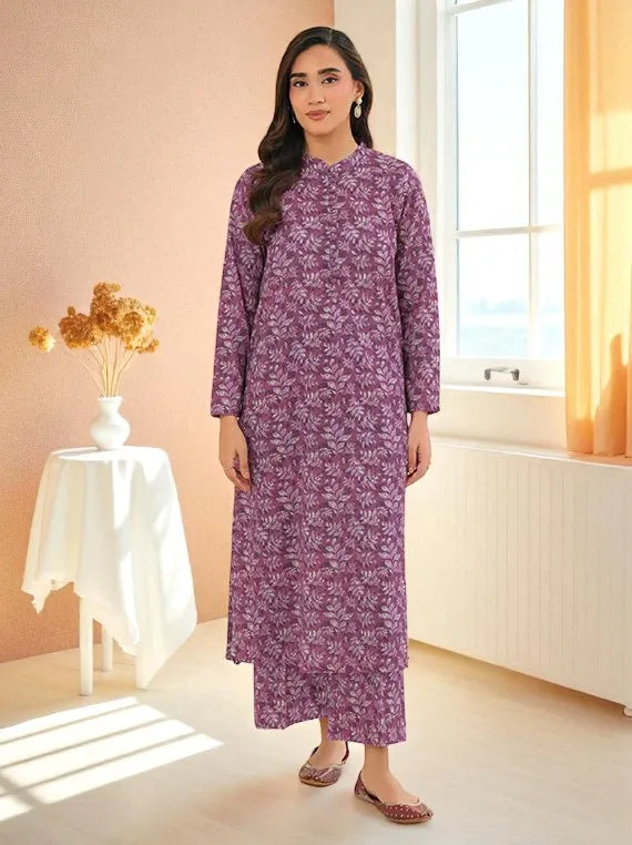 Lime Light Winter Khaddar Collection 2025 (U4549 PLUM)