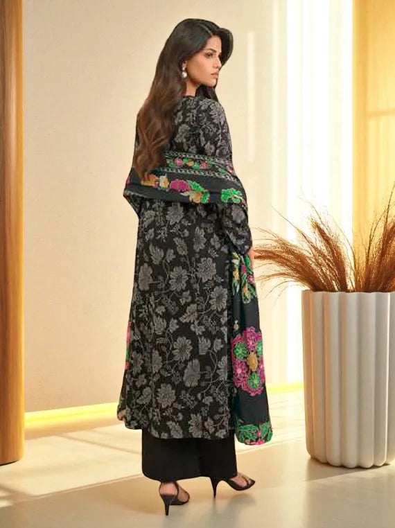 Lime Light Winter Khaddar Collection 2025 (U4551 BLACK)