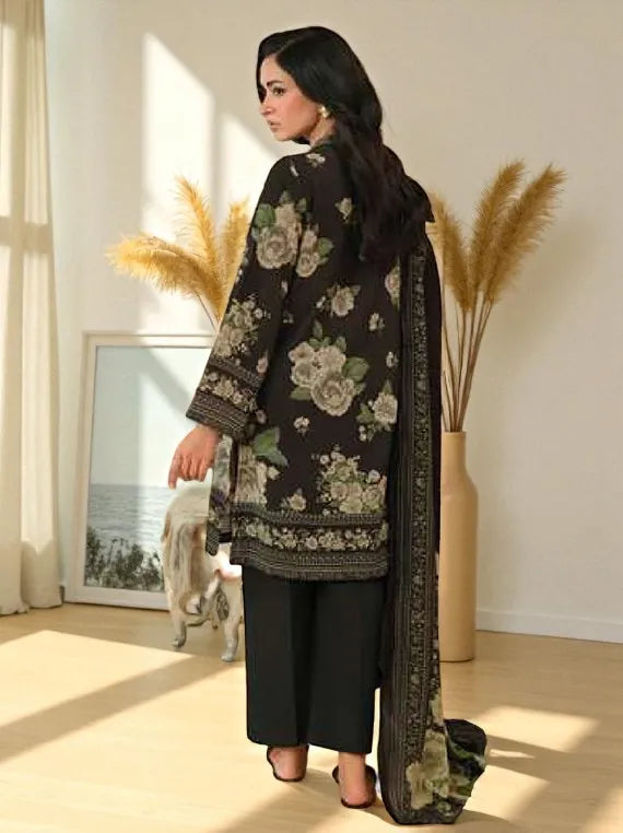 Lime Light Winter Khaddar Collection 2025 (U4575 BLACK)