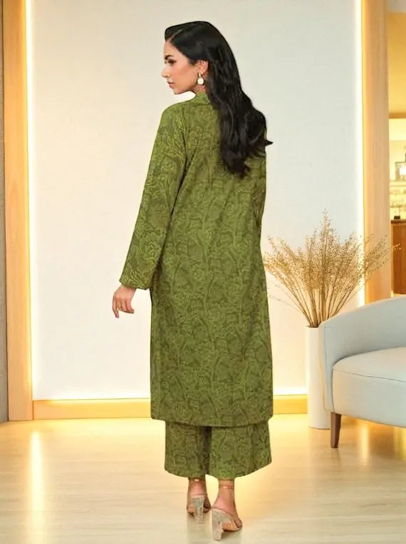 Lime Light Winter Khaddar Collection 2025 (U4606 OLIVE)