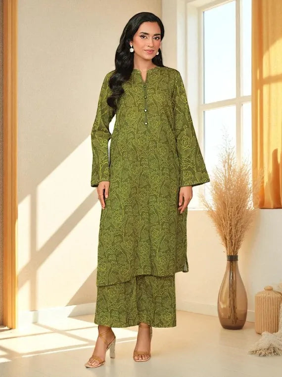 Lime Light Winter Khaddar Collection 2025 (U4606 OLIVE)