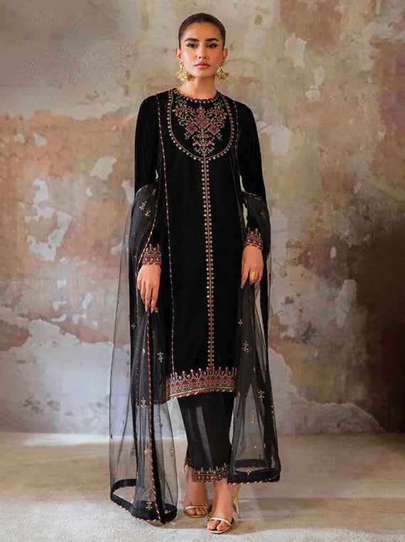 Luxe Festive Embroidered Chiffon Collection 2026 (D-05 Perin)