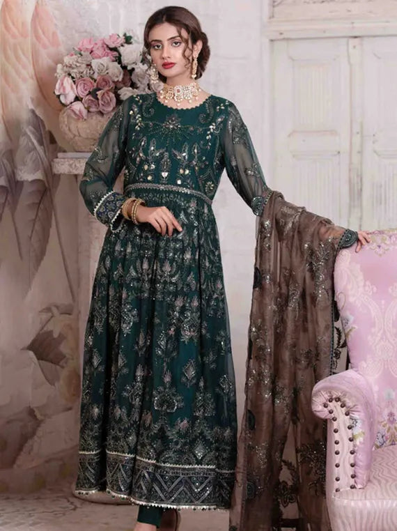 Luxe Festive Embroidered Chiffon Collection 2026 (D-8078 Tawakkal)