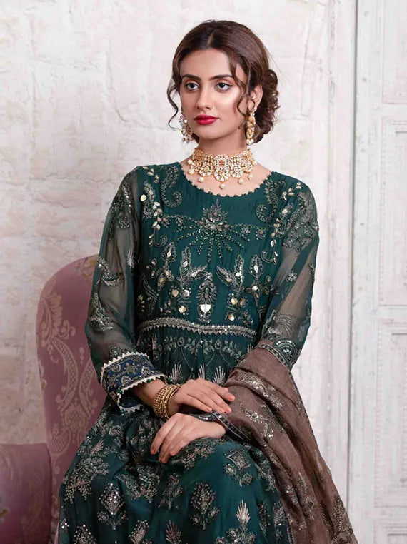 Luxe Festive Embroidered Chiffon Collection 2026 (D-8078 Tawakkal)
