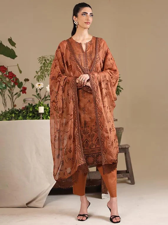 Luxor Embroidery Lawn Collection 2025 By Rashid Textile (D-9128)