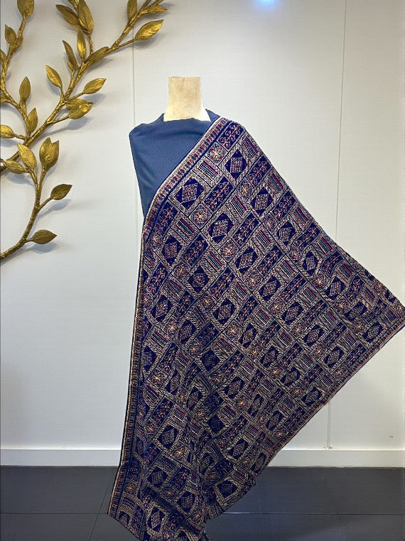 Luxury Velvet Shawl with Tilla & Sequin Work Edit 2025 (25DS33-05)