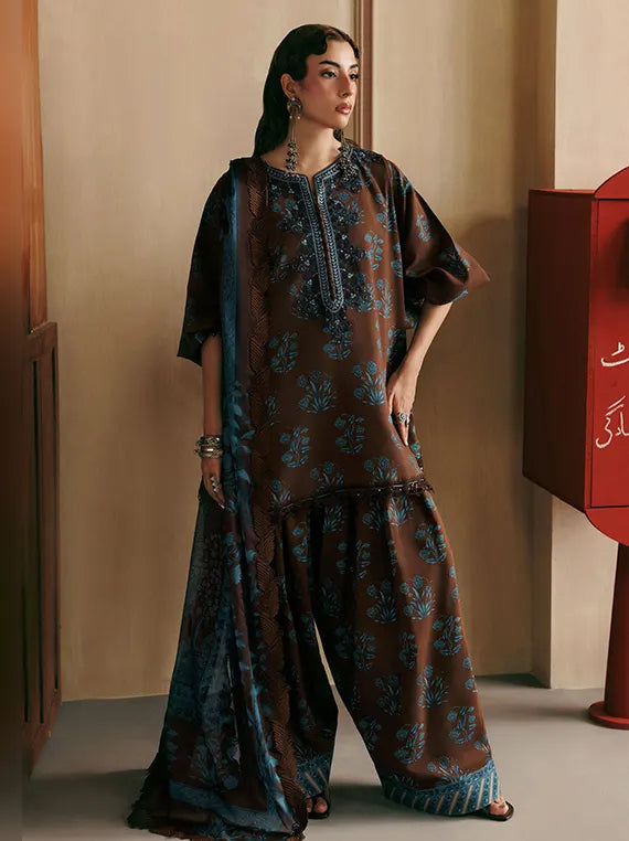 M.Basics AGLA Station by Maria.B Unstitched Khaddar Winter'26 (12B)