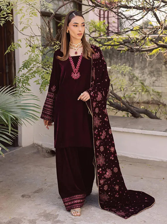 MAYA by Nureh Embroidered Velvet Collection 2025 (NW-120)
