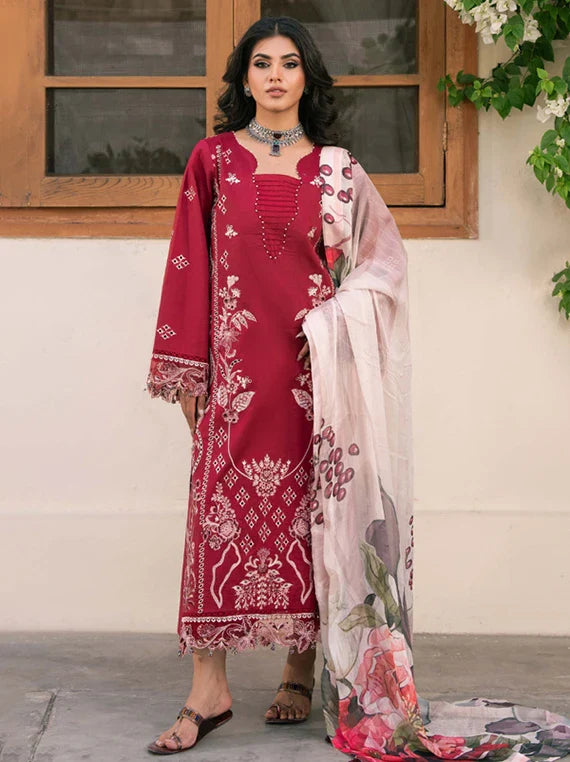MEHRMAA by Humdum Embroidered Lawn Collection 2026 (D04 Kayseri)