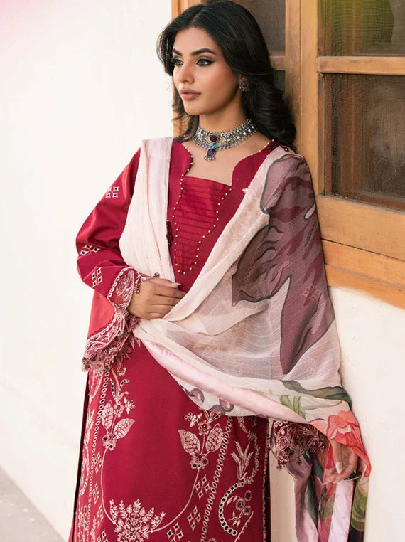 MEHRMAA by Humdum Embroidered Lawn Collection 2026 (D04 Kayseri)