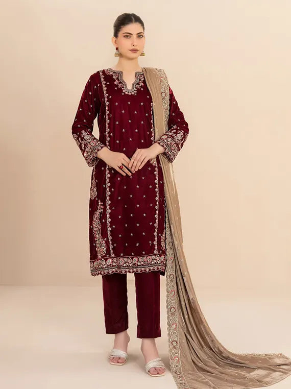 MILAN by Tawakkal Fabrics Embroidered Velvet Unstitched Collection'26 (D-5712)