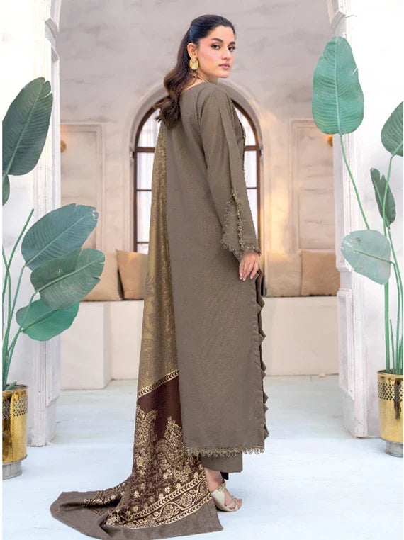 MIRAAS Wool Touch Peach Unstitched Collection'26 by Riaz Arts (D-01)