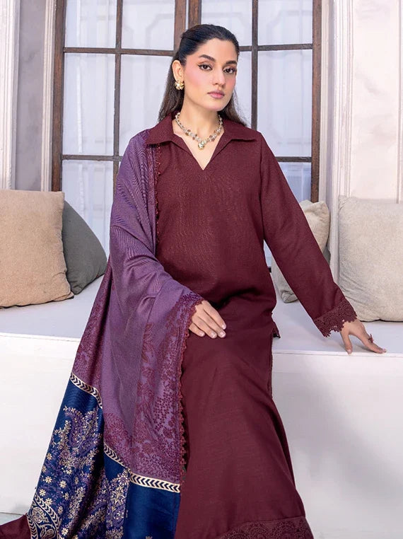 MIRAAS Wool Touch Peach Unstitched Collection'26 by Riaz Arts (D-06)