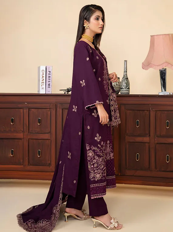 MODERN Embroidered Doria Dhanak Collection 2025 Vol-151 (MD-01)
