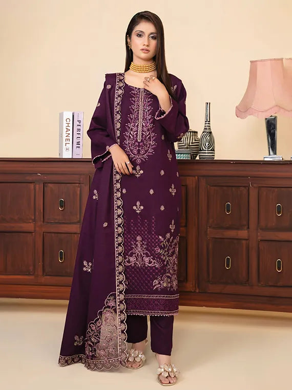 MODERN Embroidered Doria Dhanak Collection 2025 Vol-151 (MD-01)