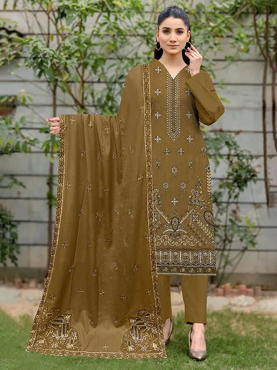 MODERN Luxury Embroidered Peach Collection 2026 Vol-203 (D-07)