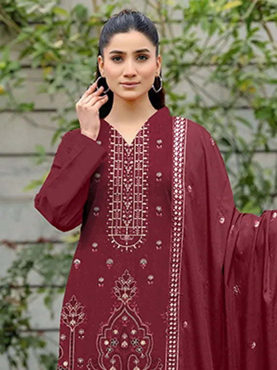 MODERN Luxury Embroidered Peach Collection 2026 Vol-203 (D-08)