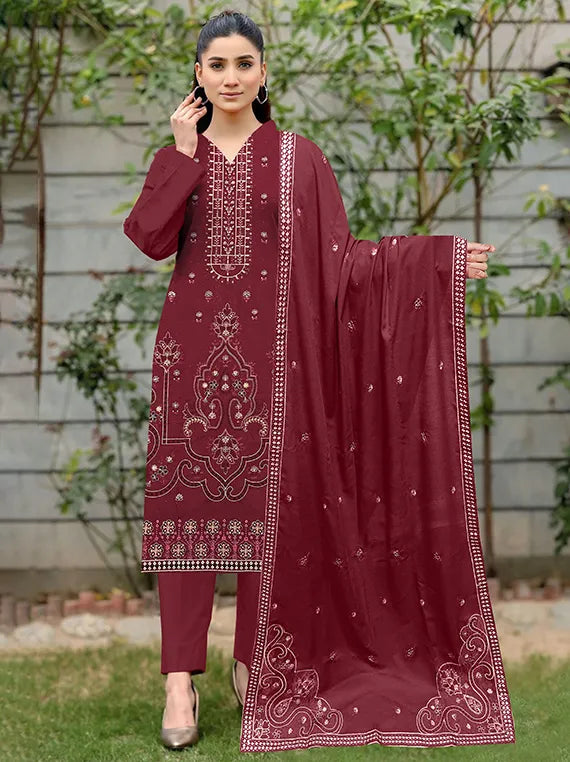 MODERN Luxury Embroidered Peach Collection 2026 Vol-203