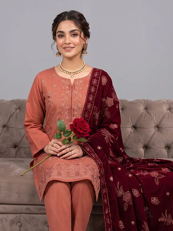 MODERN Luxury Embroidery Peach Winter Collection'26 Vol-170 (D-06)
