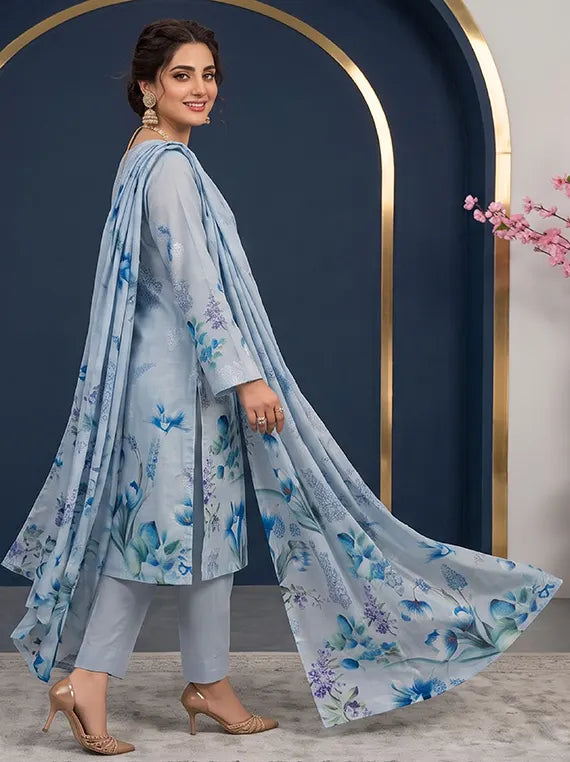 MODERN Print Embroidery Dhanak Unstitched Collection'26 Vol-190 (D-04)