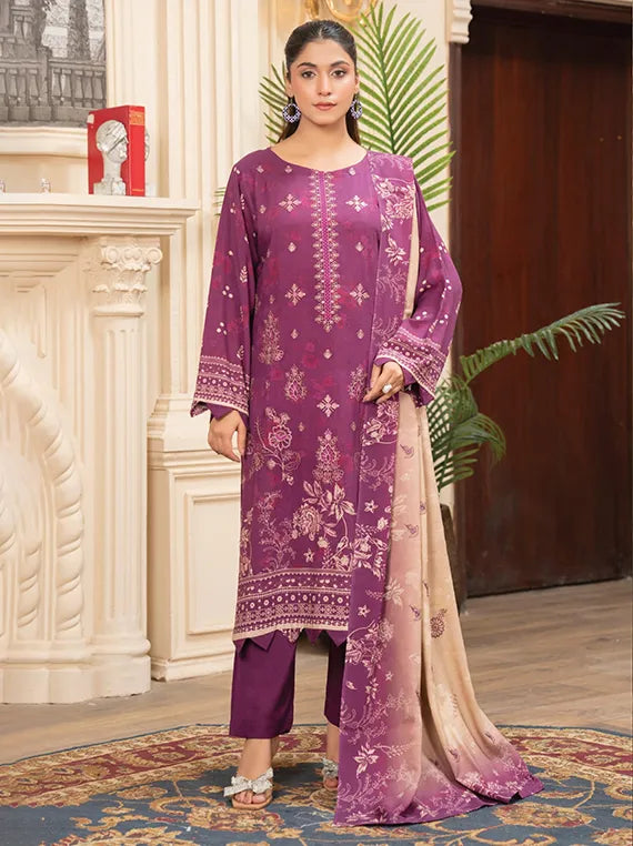 MODERN Printed Embroidered Dhanak Collection 2025 Vol-142 (MD-02)